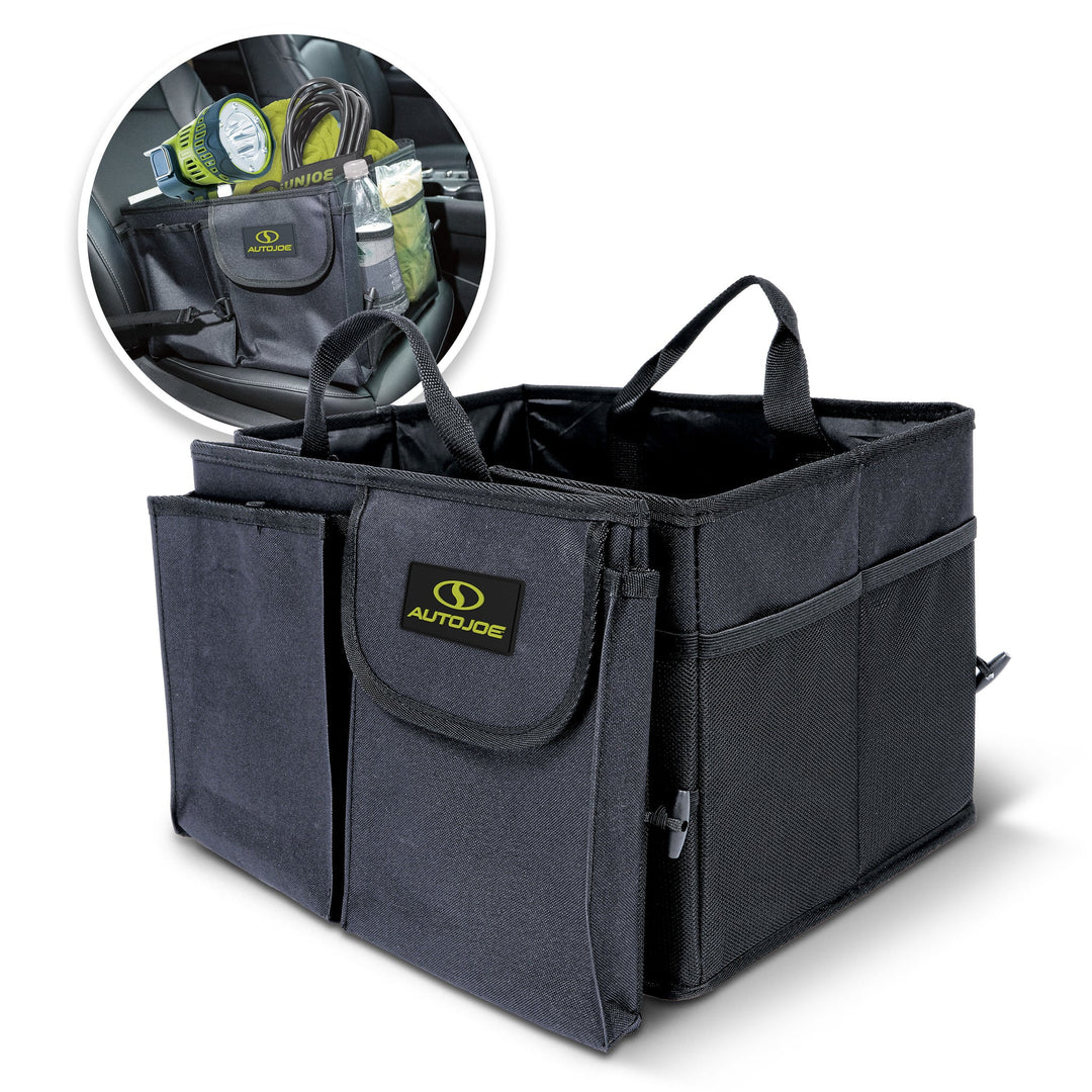 Auto Joe Collapsible Auto Storage Organizer | w/ Anchor Straps and Toggle Fasteners for Hold Security | Adjustable Strap | Rip Resistant