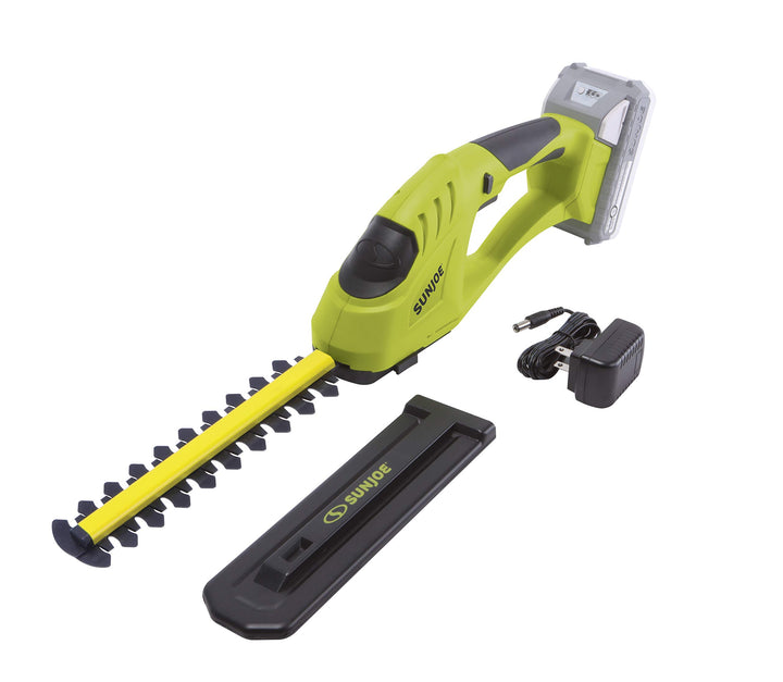 Restored Sun Joe 24V-SSEG-LTE | 24-Volt Cordless Handheld Shrubber + Trimmer Kit (w/ 2.0 Ah Battery + Quick Charger), 12 x 4 x 4 inches (Refurbished)