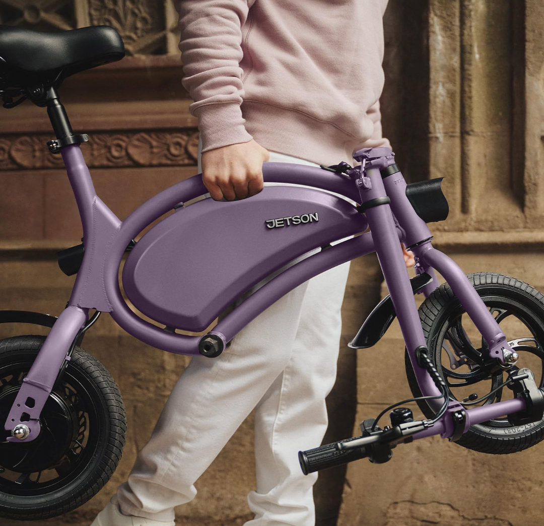 Jetson Bolt Folding Electric Ride-On Bike | 15 Mile Max Range | 15.5 MPH | Built-in Carrying Handle | Ages 13+