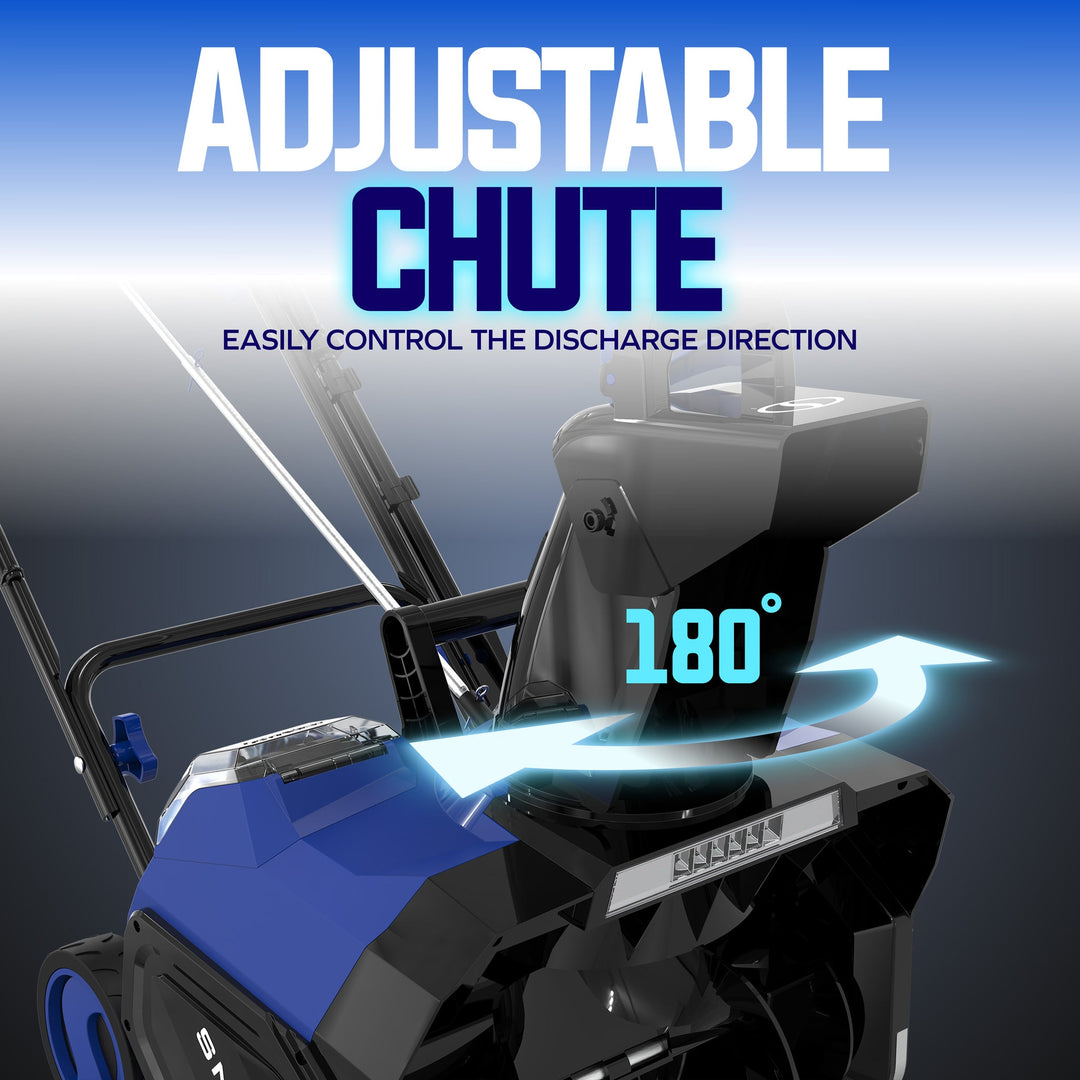 Restored Snow Joe 24V-X2-SB18-GO | 48V Cordless Snow Blower Kit | 18-Inch | W/ 2 x 4.0-Ah Batteries + Charger (Refurbished)