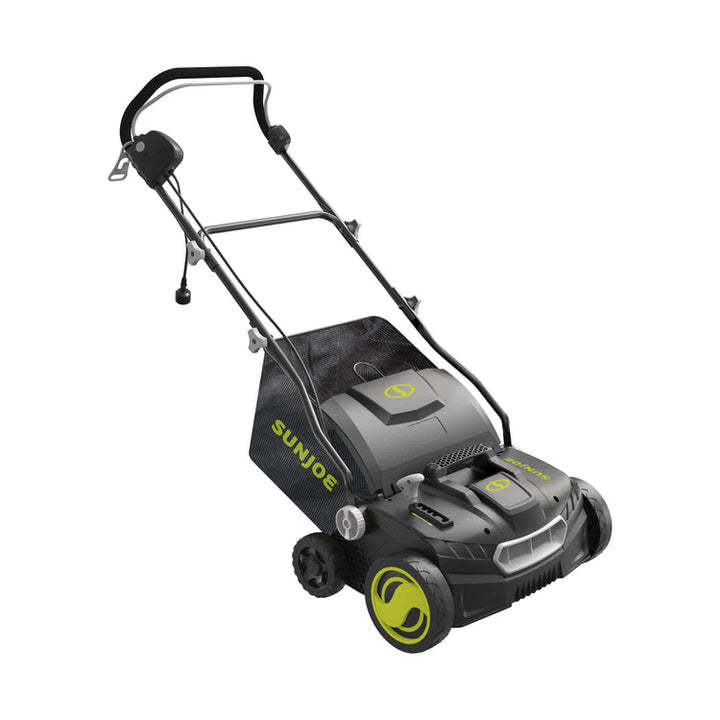 Restored Sun Joe AJ808E Electric Lawn Dethatcher + Scarifier | In-Store Exclusive | W/ Collection Bag | 15-inch | 15-Amp (Refurbished)