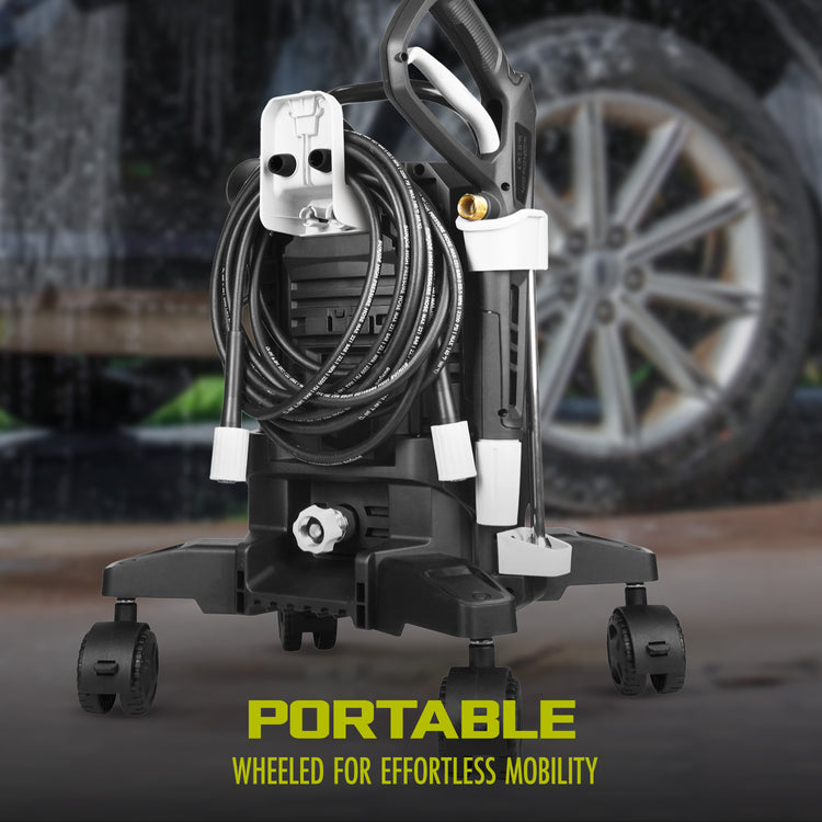 Restored Sun Joe SPX3000-QW1 Electric Pressure Washer | 14.9-Amp | 2200 Rated PSI | 1.1 Rated GPM | Rugged Wheels (Refurbished)