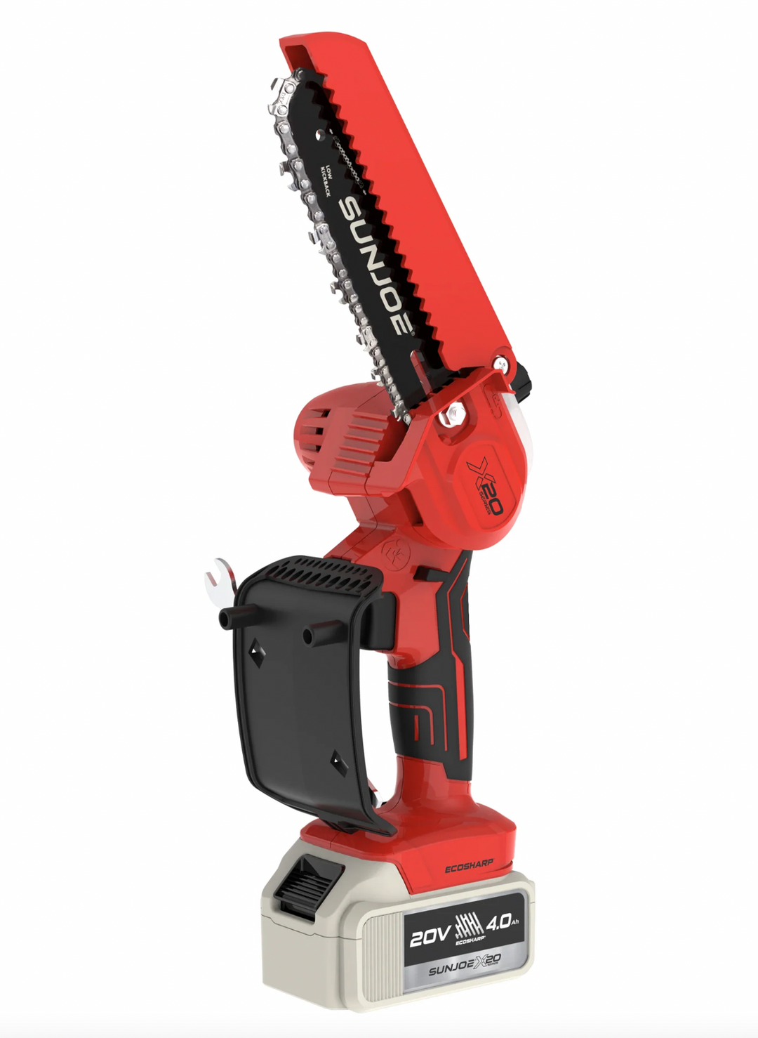 Sun Joe 20V Cordless X20 Handheld Pruning Saw | 6-inch | W/ 4.0-Ah Battery + Charger | Red (Refurbished) | In-Store Exclusive