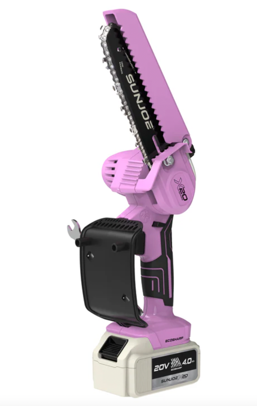 Sun Joe 20V Cordless X20 Handheld Pruning Saw | 6-inch | W/ 4.0-Ah Battery + Charger | Pink (Refurbished) | In-Store Exclusive