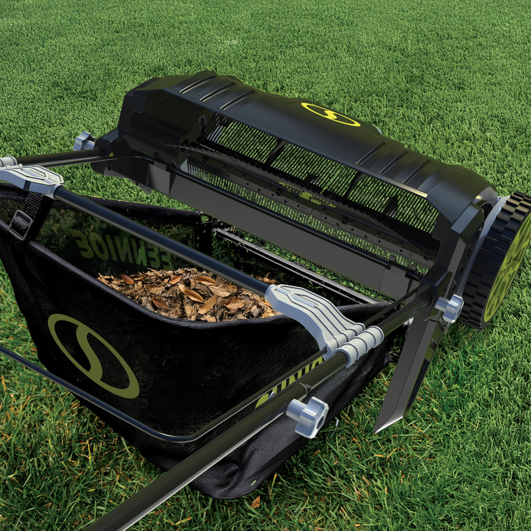Restored Sun Joe SDJ601LS | 21-in Manual Leaf Sweeper | 22-Gal Collection Bag (Refurbished)