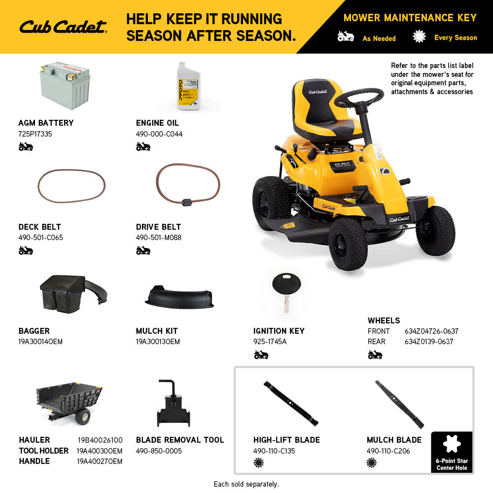 Cub Cadet CC30H | 30-in 10.5 HP Riding Lawn Mower |  Briggs & Stratton Engine | Hydrostatic Drive | Mulch Kit Included (Open Box)