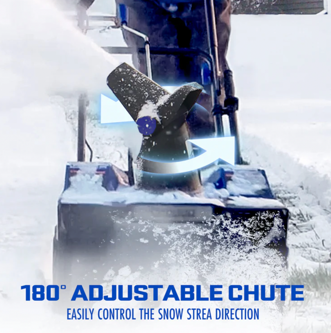 Restored Snow Joe 24V-X2-SB18-MAX | 48V Snow Blower Bundle | W/ 2 x 4.0-Ah Batteries, Dual Port Charger, Cover, & 2 x Battery Holders (Refurbished)