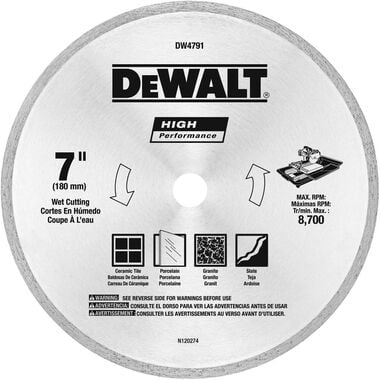 DeWalt DW4791 7 Inch Tile Blade