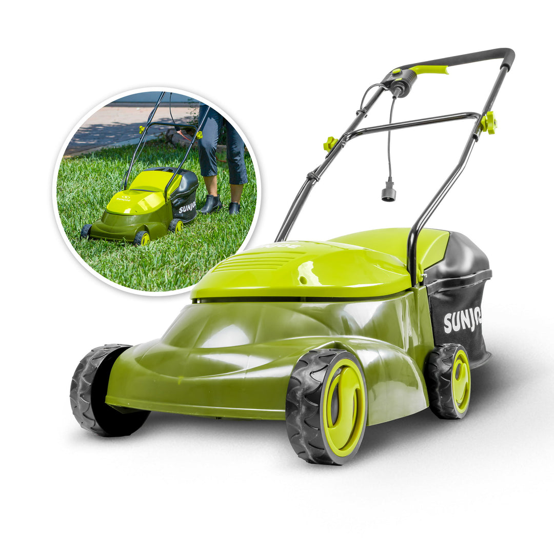 Restored Sun Joe MJ401E Electric Lawn Mower With Grass Bag 14