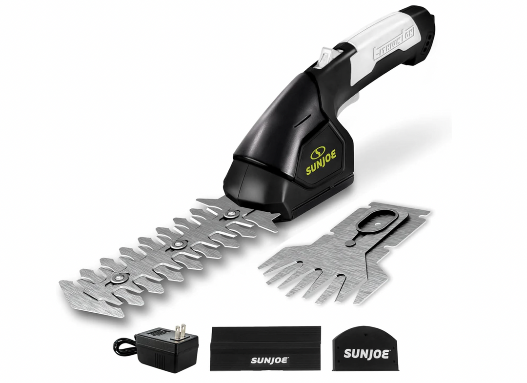 Sun Joe HJ604C 7.2-Volt 2-in-1 1250-RPM Cordless Grass Shear / Shrubber Handheld Trimmer, Rechargeable On-board Lithium-Ion Battery and Charger Included | Used Like New