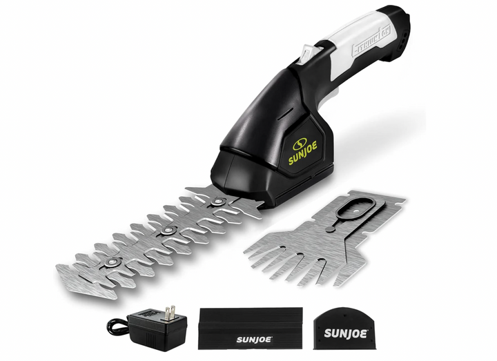 Sun Joe HJ604C 7.2-Volt 2-in-1 1250-RPM Cordless Grass Shear / Shrubber Handheld Trimmer, Rechargeable On-board Lithium-Ion Battery and Charger Included | Used Like New