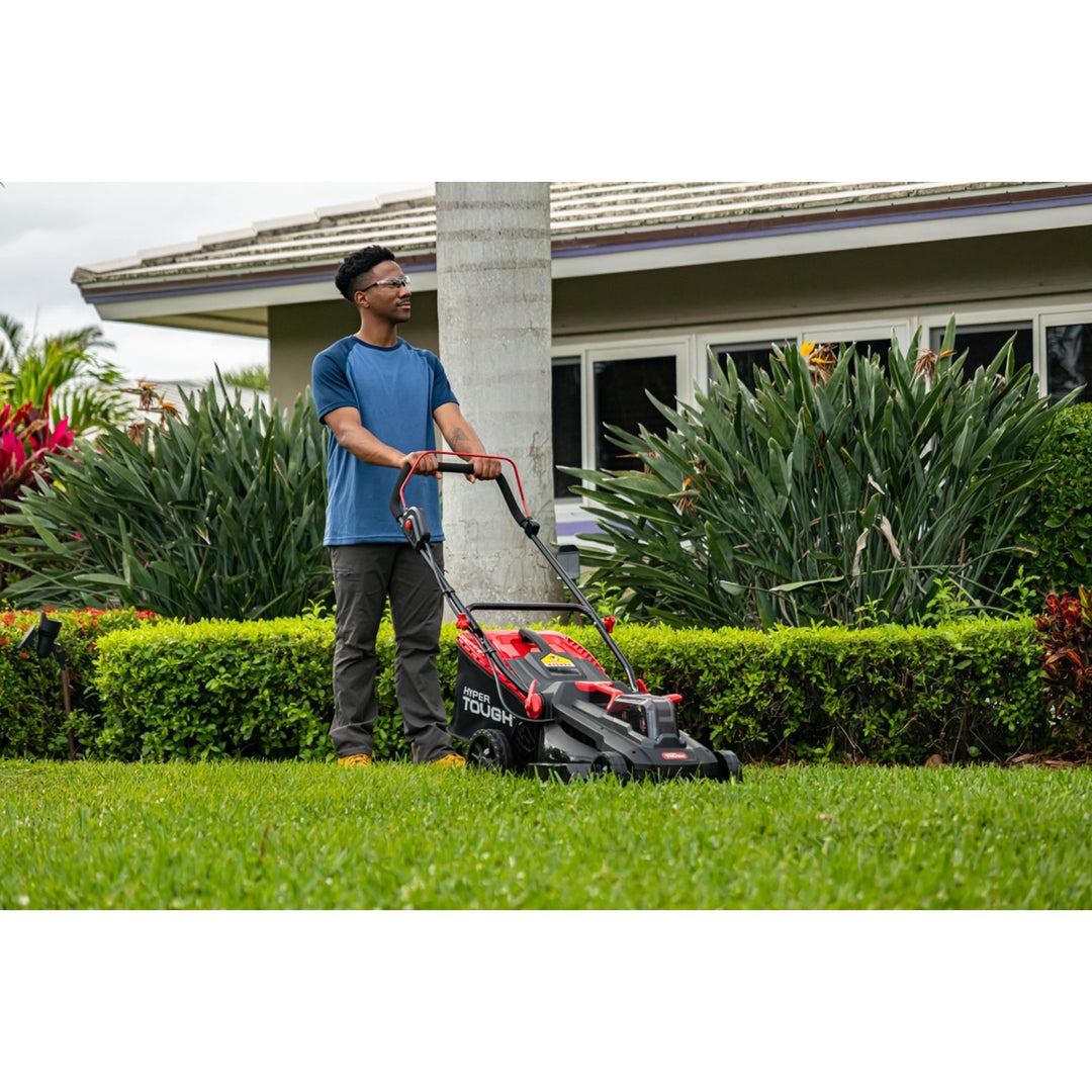 Restored Scratch and Dent Hyper Tough 40V Cordless Lawn Mower | 16-in. | Walk Behind | 2*4.0 Ah Battery and Quick Charger Included (Refurbished)