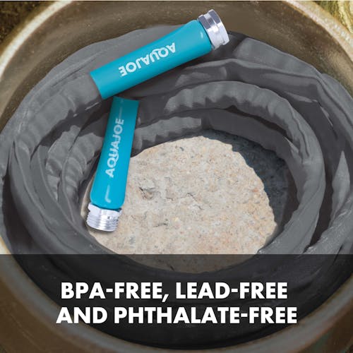 Restored Aqua Joe AJFJH50-58-PRO Ultra Flexible Kink Free Fiberjacket Garden Hose | 50-Foot | Metal Fittings (Refurbished)