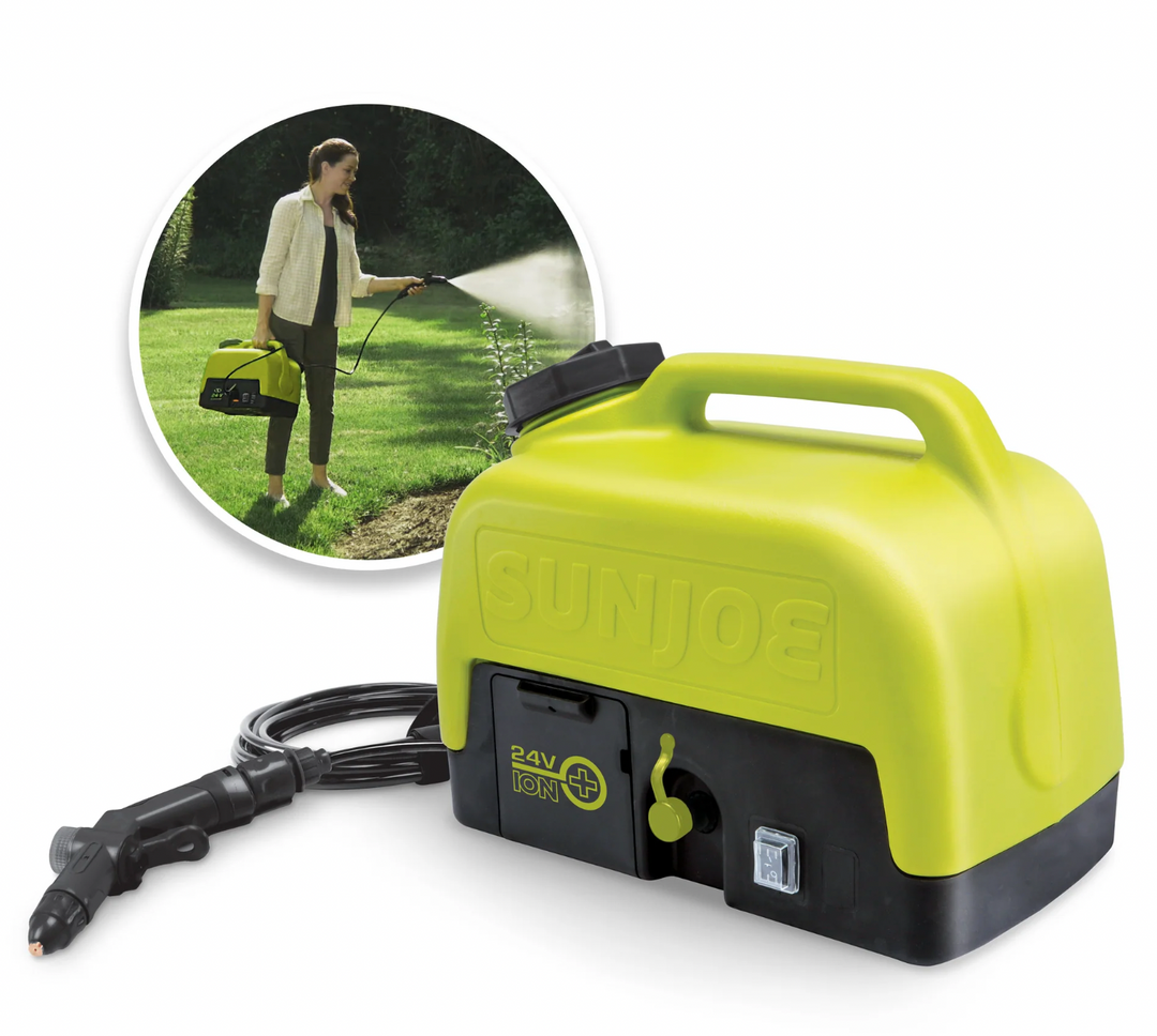 Sun Joe WA24C-LTE | 24-Volt* | IONMAX Cordless Go-Anywhere Portable Sink/Shower Spray Washer Kit | 5 Gal | 116 PSI Max* | 1.5 GPM Max* | W/ 2.0Ah Battery + Charger (Refurbished) | In-Store Exclusive