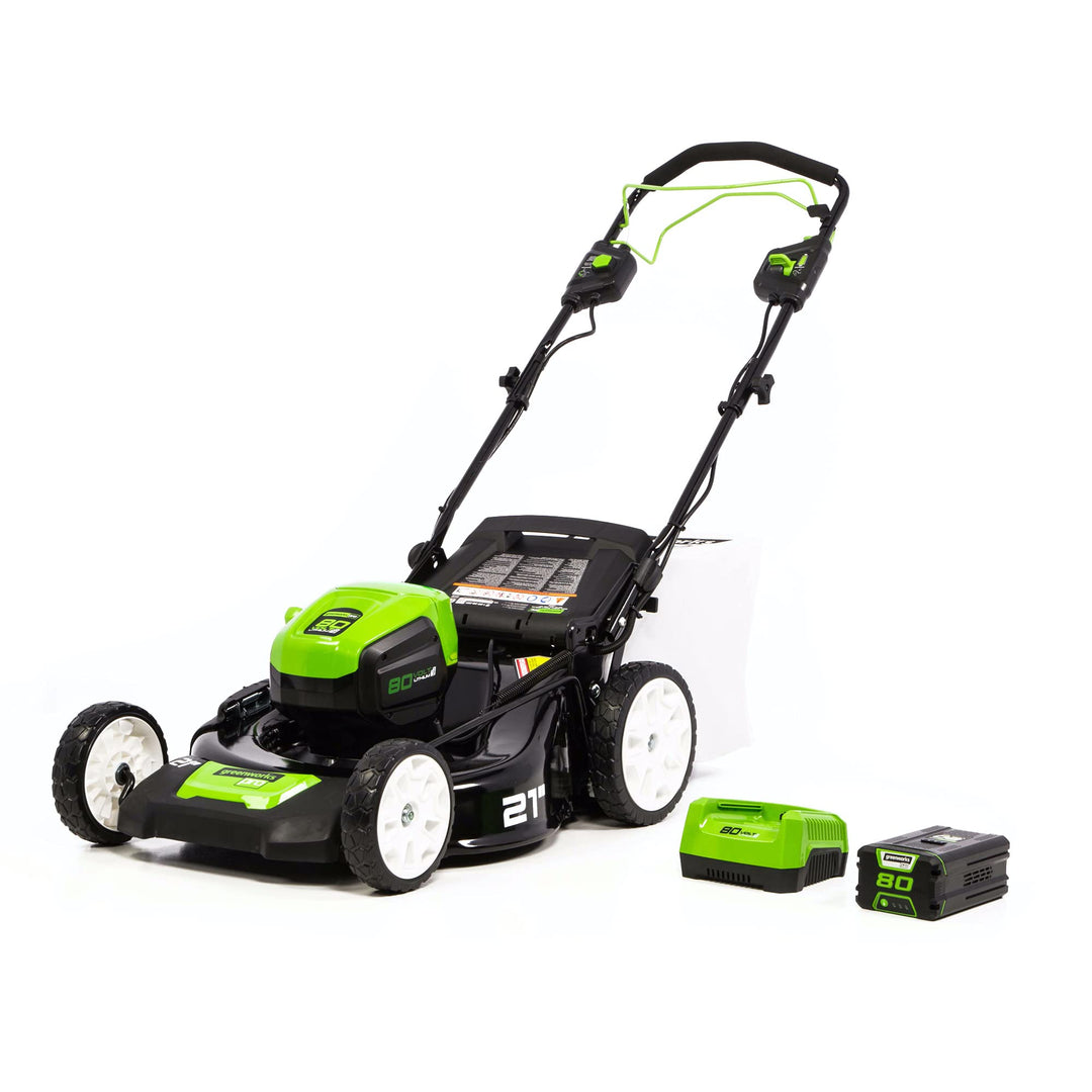 Restored Greenworks LMB408 | 80V 21" Cordless Battery Self-Propelled Lawn Mower | W/ 4.0Ah Battery & Charger (Refurbished)