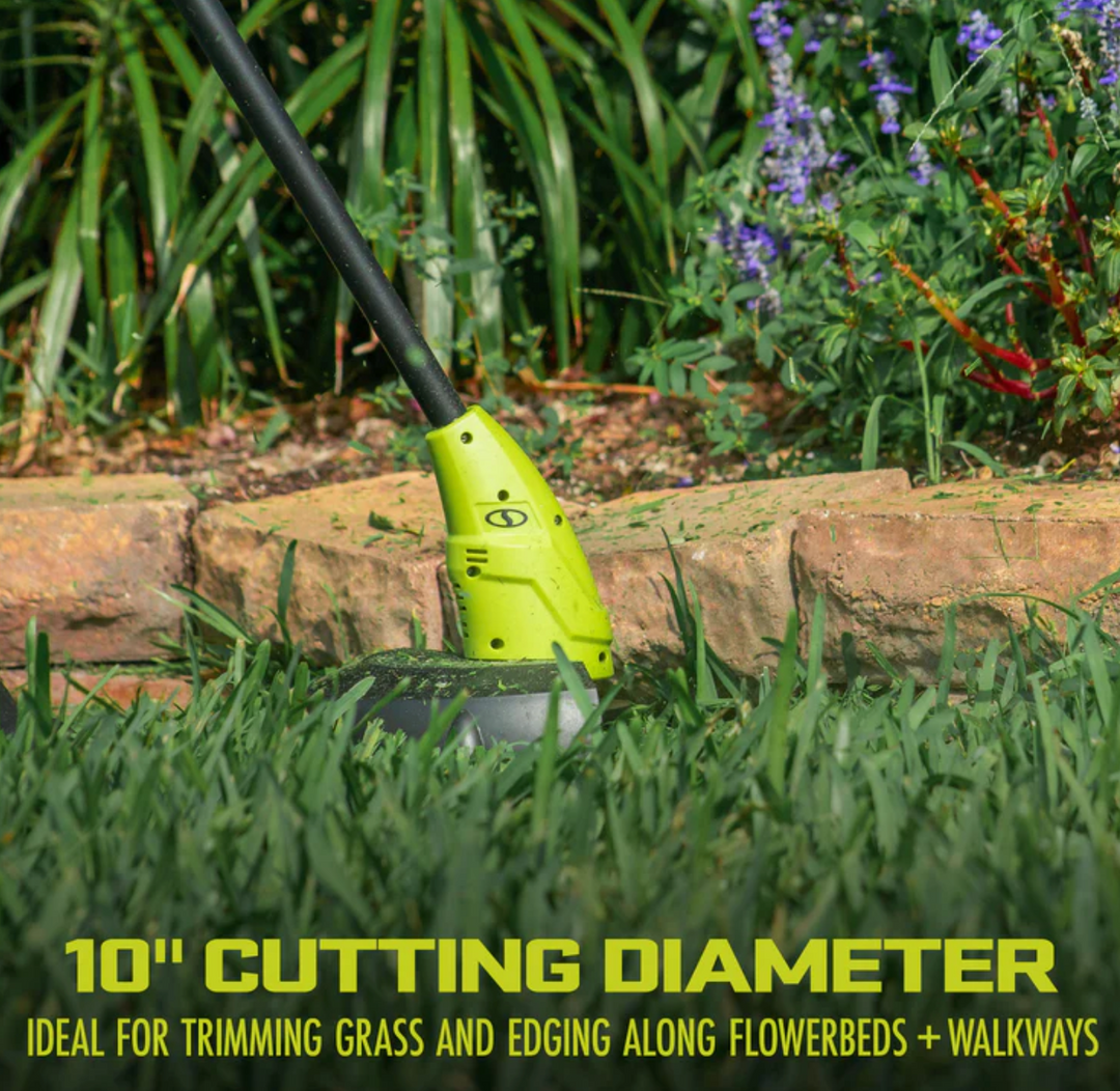 Restored Sun Joe 24V-HT18-GT10-LTE | 24V Cordless Hedge Trimmer + Stringless Grass Trimmer | W/ 2.0-Ah Battery + Charger (Refurbished)