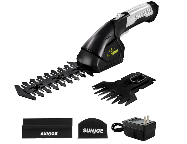 Sun Joe HJ604C 7.2-Volt 2-in-1 1250-RPM Cordless Grass Shear / Shrubber Handheld Trimmer, Rechargeable On-board Lithium-Ion Battery and Charger Included | Used Like New