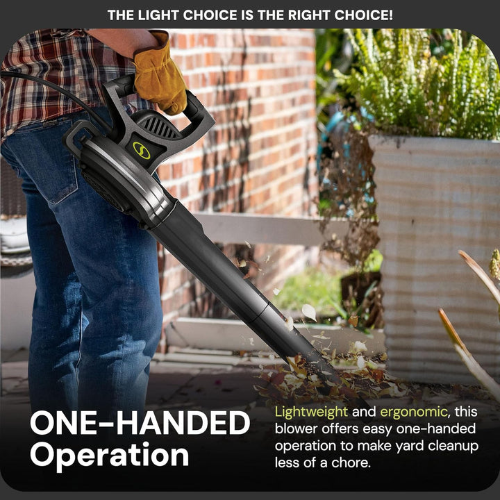 Restored Sun Joe SBJ597E | 6-Amp 155 MPH Electric Leaf Blower (Refurbished)