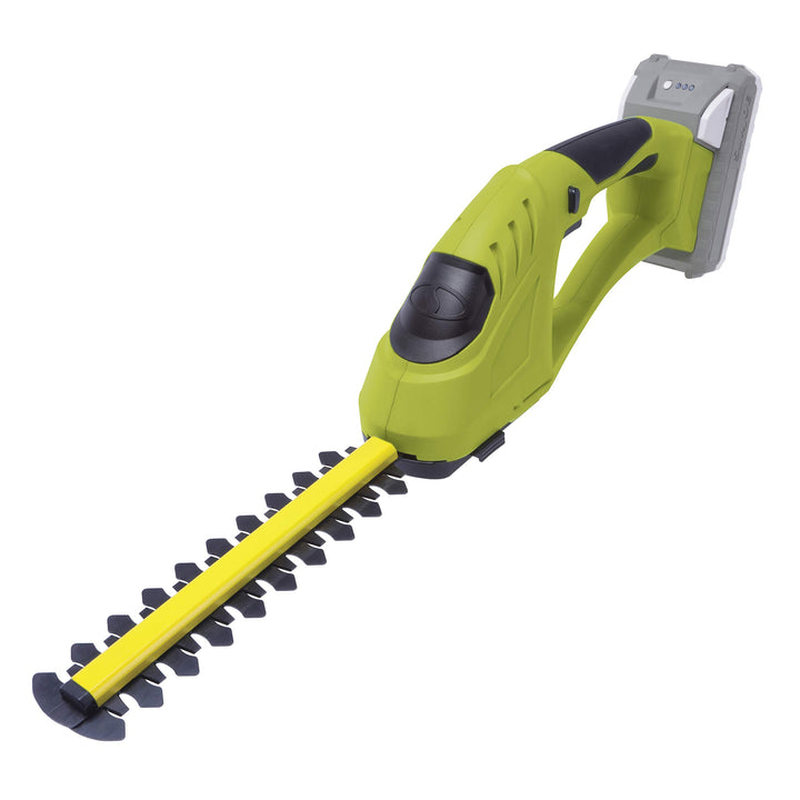 Restored Sun Joe 24V-SSEG-LTE | 24-Volt Cordless Handheld Shrubber + Trimmer Kit (w/ 2.0 Ah Battery + Quick Charger), 12 x 4 x 4 inches (Refurbished)