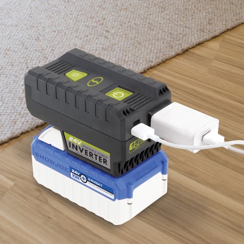 Restored Sun Joe 24V-150WI-CT | 24-Volt IONMAX Cordless Portable Powered Inverter | W/ USB Type A+C, AC Outlet, & LED light | 150-Watt | Tool Only (Refurbished)