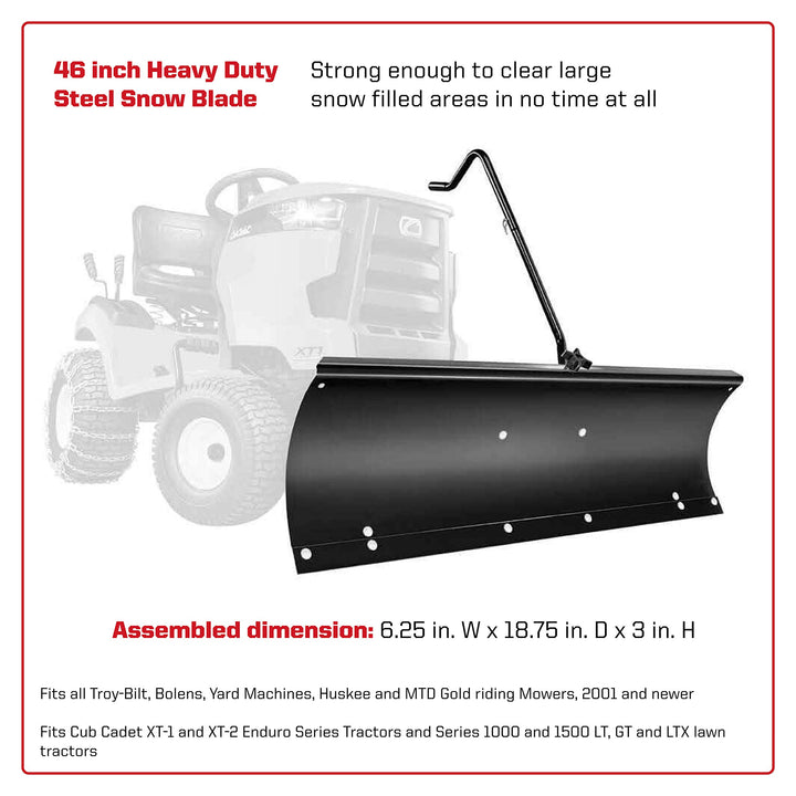 Arnold 19A30017OEM 46-Inch Snow Blade Attachment | 46 Inch | Black