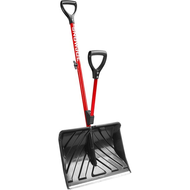 Restored Snow Joe Shovelution SJ-SHLV01 18-in Strain-Reducing Snow Shovel w/ Spring Assisted Handle, Blue (Refurbished)