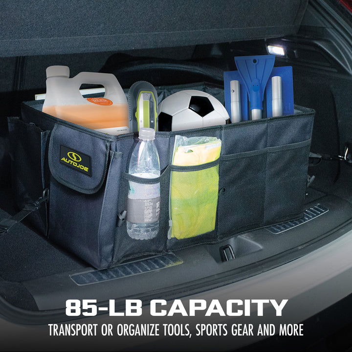 Auto Joe Collapsible Auto Storage Organizer | w/ Anchor Straps and Toggle Fasteners for Hold Security | Adjustable Strap | Rip Resistant