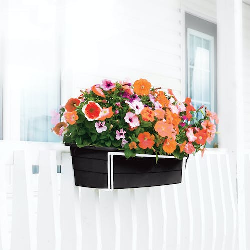 Restored Sun Joe FPH1901W Deco Joe Adjustable Flower Box Holder | 18" - 36" in Length | White (Refurbished)
