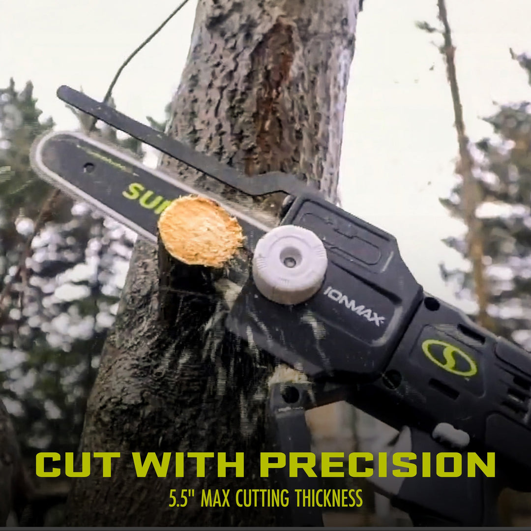 Restored Sun Joe 24V-HCSWP-6-LTE | In-Store Exclusive | 24-Volt* IONMAX Cordless Telescoping Pole Pruning Saw Kit | 4000 RPM | W/ 2.0-Ah Battery + Charger (Refurbished)