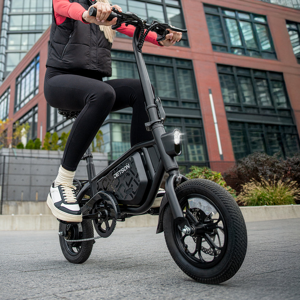 Restored Jetson JBLTPX-BLK Compact Electric Bicycle | 15.5 MPH | 350W Motor | Dual-Wheel Disc Brakes | 15-25 Mile Range (Refurbished)