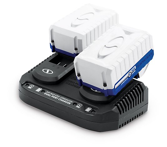 Snow + Sun Joe 24 Volt Bundle (2) 4.0-Ah Batts and Dual Quick Charger (Open Box)