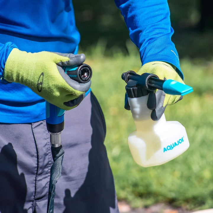 Restored Aqua Joe AJ-SPXN 2-in-1 Hose-Powered Adjustable Foam Cannon Spray Gun Blaster with Spray Wash Quick-Connect to Any Garden Hose (Refurbished)
