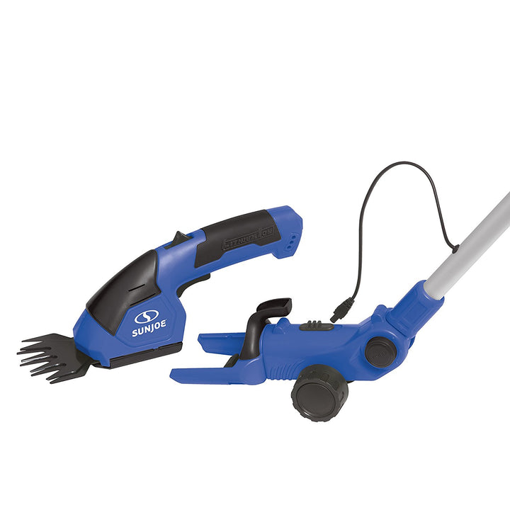 Sun Joe HJ605CC 7.2 Volt 2-in-1 Cordless Electric Telescoping Grass Trimmer (Blue) [Remanufactured]