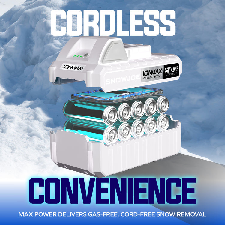 Restored Snow Joe 24V-SS13-MAX Battery Snow Shovel Kit | 13 Inch | Includes 4Ah Battery, Quick Charger, Battery Holder, & Cover (Refurbished)