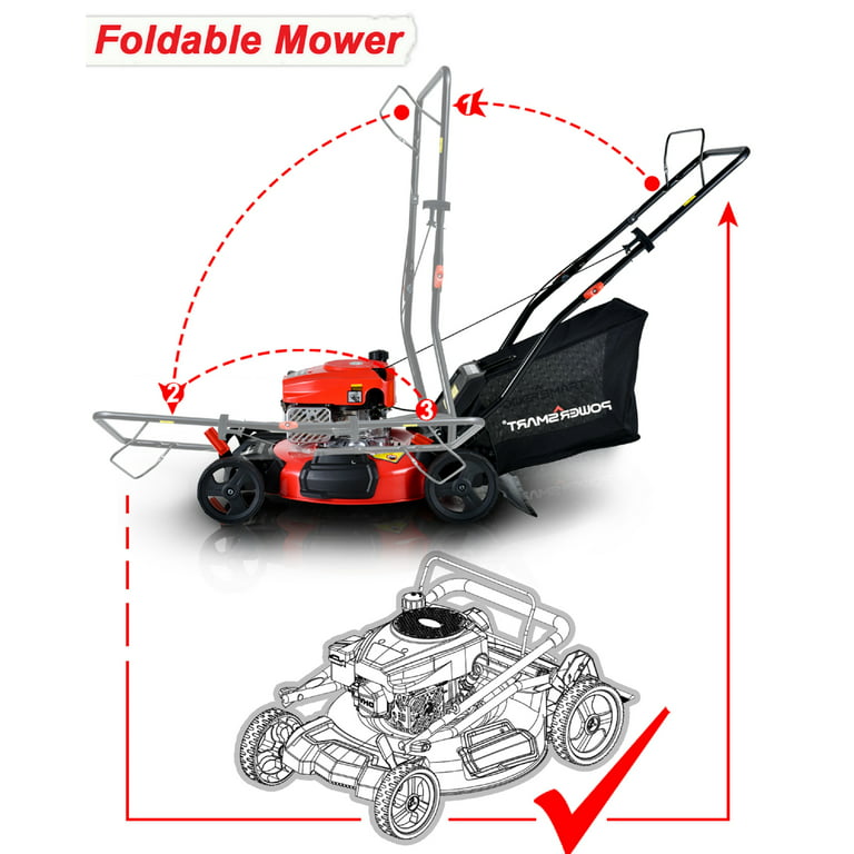 Restored PowerSmart DB2194PR | 21" 3-in-1 Gas Push Lawn Mower | 170cc | Steel Deck (Refurbished)