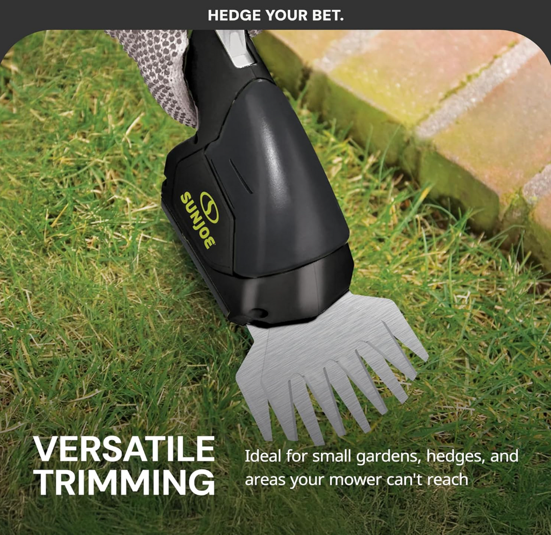 Sun Joe HJ604C 7.2-Volt 2-in-1 1250-RPM Cordless Grass Shear / Shrubber Handheld Trimmer, Rechargeable On-board Lithium-Ion Battery and Charger Included | Used Like New