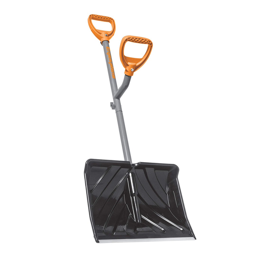 Ergie Shovel ERG-SNSH18 | Steel Shaft Impact Resistant 18" Snow Shovel | 48-Inch Shaft | Push/Scoop Combination Blade (Open Box) | 2 PACK