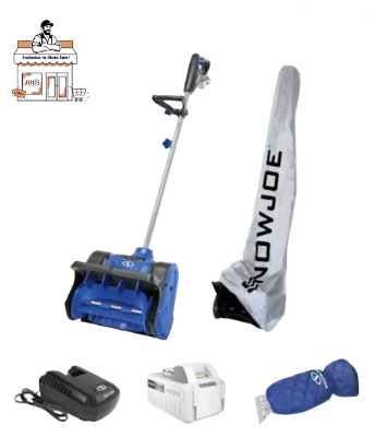 Restored Snow Joe 24V-SS12-BDL | 24-Volt* IONMAX Cordless Snow Shovel Bundle | W/ 4.0-Ah Battery, Charger, Cover, and Ice Scraper Glove (Refurbished) | LOCAL PICKUP ONLY