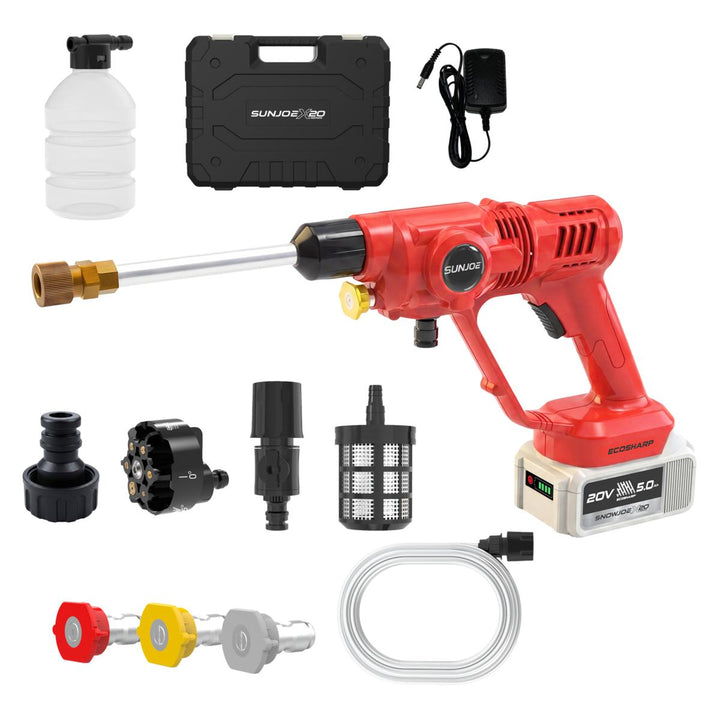 Restored Sun Joe 20-Volt ECOSHARP Cordless X20 Pressure Sprayer | 290 PSI | W/ 5000 mAh (5.0-Amp) Battery + Charger (Refurbished)