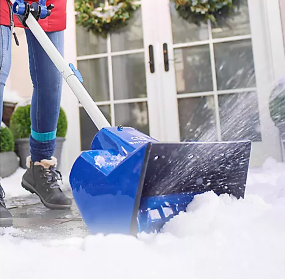 Restored Snow Joe 24V-SS11-ULT | 11" Cordless Snow Thrower Kit | W/ Telescoping Snow Broom & Battery Holder | Battery & Charger Included (Refurbished)