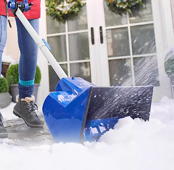 Restored Snow Joe 24V-SS11-ULT | 11" Cordless Snow Thrower Kit | W/ Telescoping Snow Broom & Battery Holder | Battery & Charger Included (Refurbished)