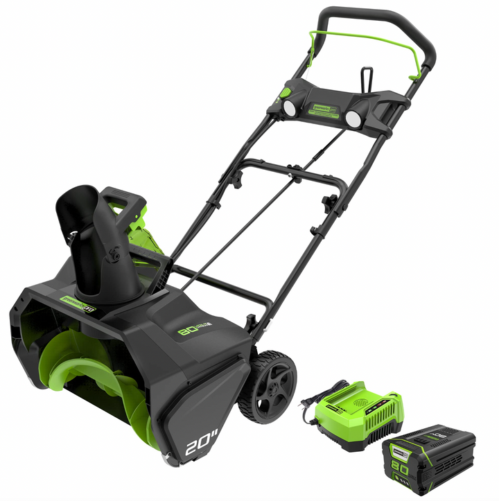 Restored Greenworks SNB401| 80V 20” Brushless Cordless Snow Blower | 2.0Ah Battery & Charger Included | Some Cosmetic Wear (Refurbished)