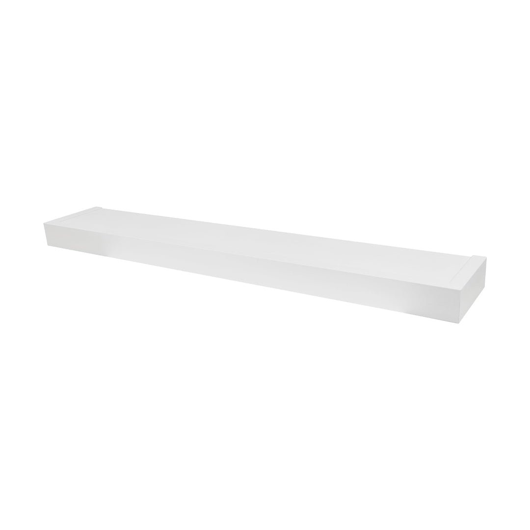 HIGH & MIGHTY 515613 Modern 36" Floating Shelf Holds up to 25lbs, Easy Tool-Free Dry Wall Installation, Flat, White