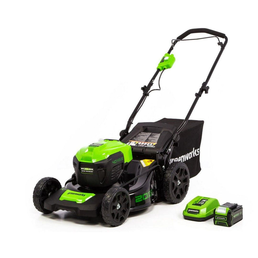 Restored Scratch and Dent Greenworks Brushless Push Lawn Mower | 40V | 20" | With 4.0 Ah Battery & Quick Charger | 2516302VT (Refurbished)