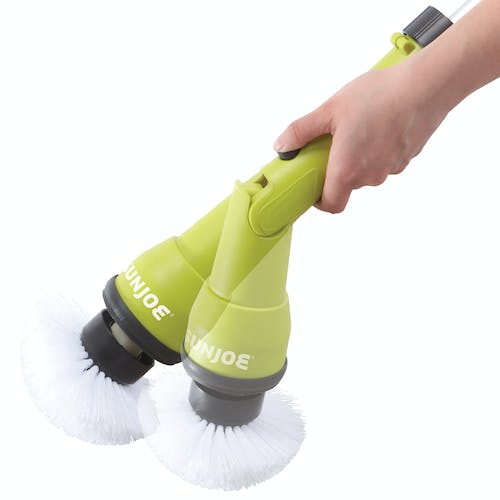 Restored Sun Joe 24V-PWSCRB-LTW | 24V Cordless Indoor/Outdoor 1000-OPM Oscillating Scrubber | 4 Attachments & Battery + Charger (Refurbished)