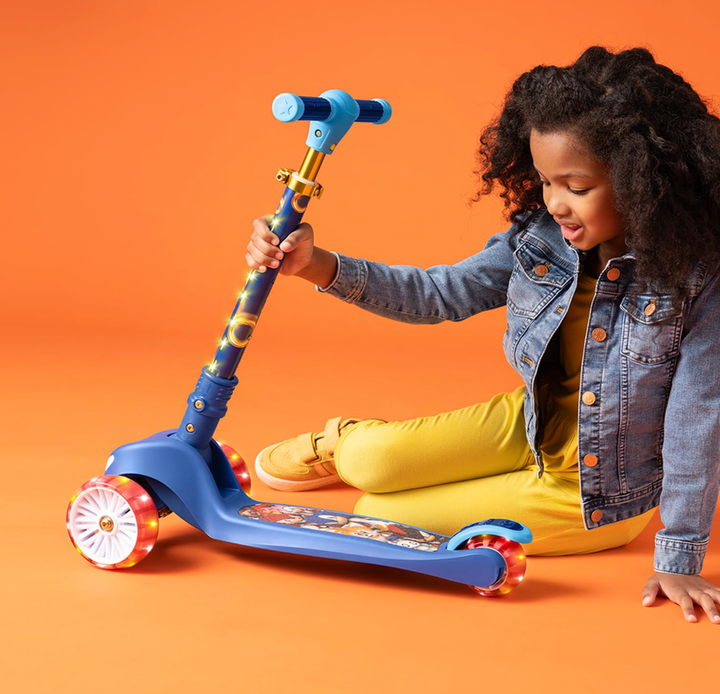 Jetson Sonic Three-Wheel Light Up Kick Scooter | Light Up Stem & Wheels | Height Adjustable | Rear Brake | Foldable | Ages 3+ | JSONC-3KIK | In-Store Exclusive