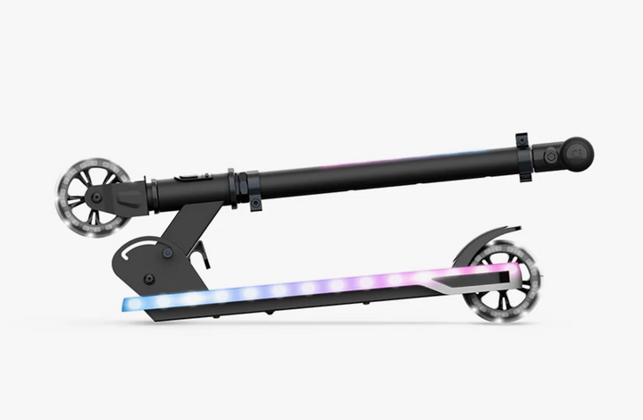 Jetson Orbit X Light-Up Kids Foldable Kick Scooter | LED Stem & Deck Lights | Adjustable Handlebar | Rear Foot Brake | Ages 5+ | JORBITX