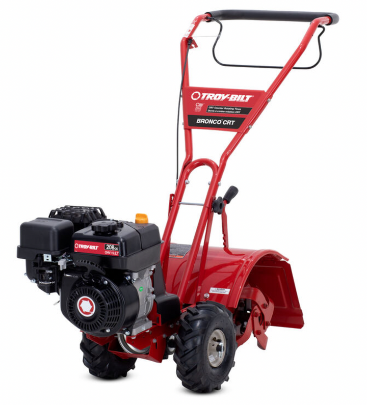 Restored Troy-Bilt Bronco CRT Tiller | 208cc Engine | 14" Rear Tine Tiller (Refurbished)