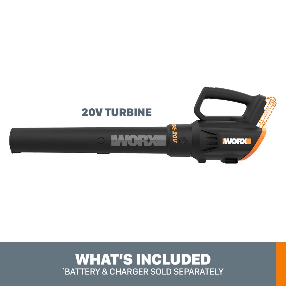 Restored Scratch and Dent Worx 20V Turbine Cordless Two-Speed Leaf Blower Power Share (Tool Only) - WG547.9 (Refurbished)