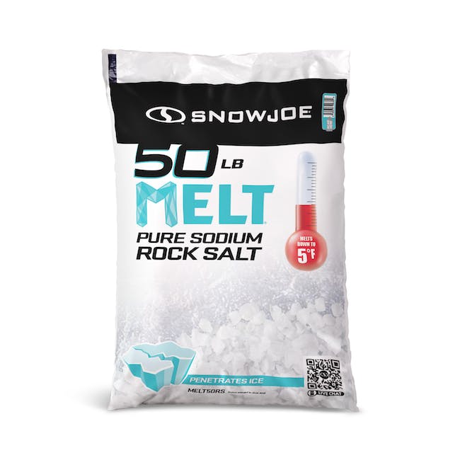 Snow Joe MELT50RS Pure Sodium Rock Salt Ice Melter | 50 Lbs.